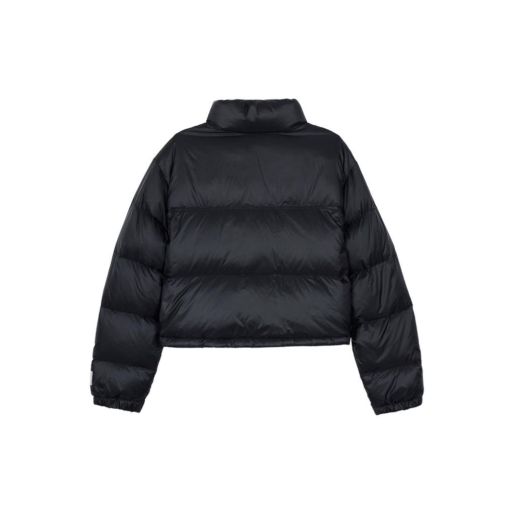 FILA Solid Color Logo Zip Stand Collar Long Sleeve Down Jacket Women outerwear Black F51W349901F-BK