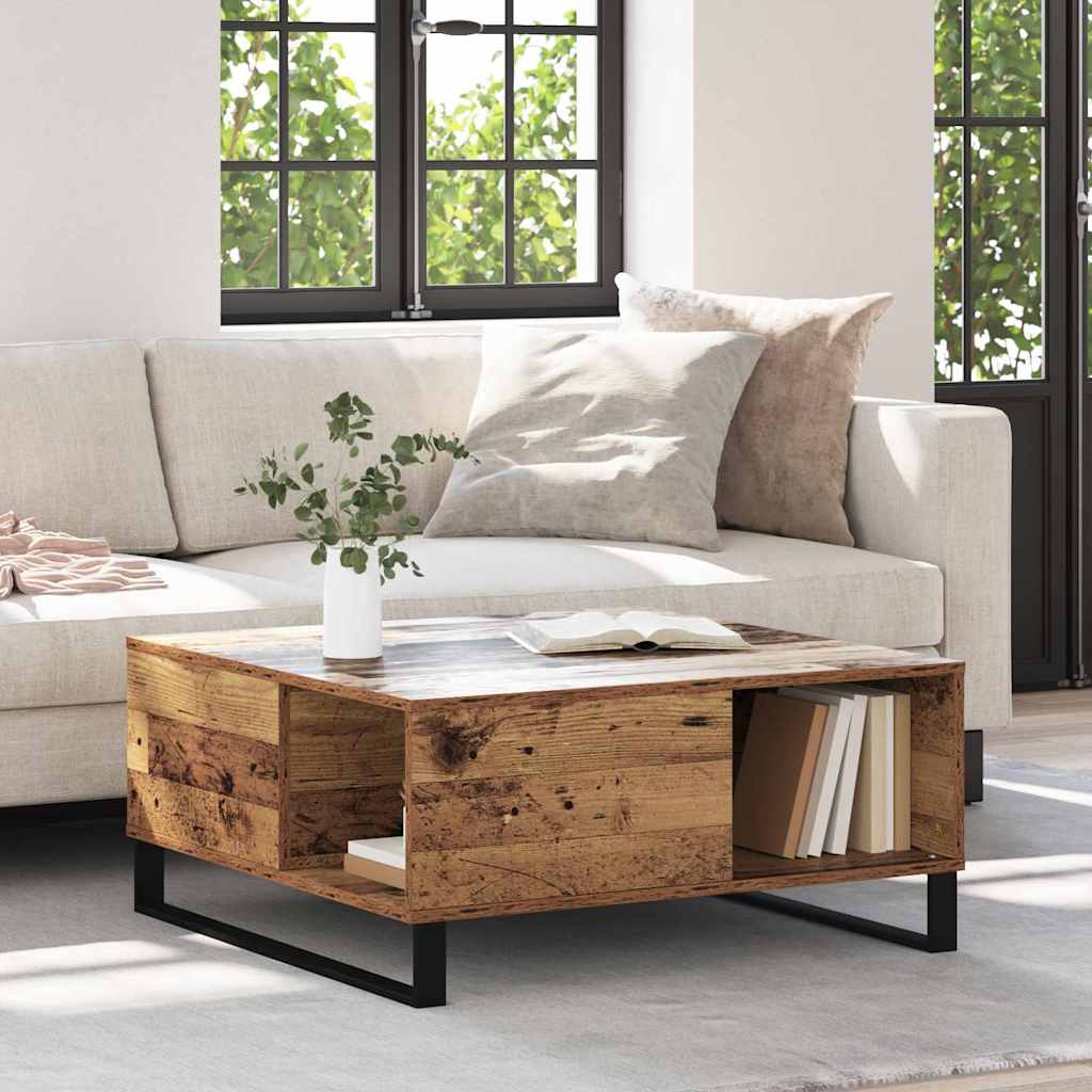 Coffee Table Reclaimed Wood 80 x 80 x 36.5 cm Wood Based Panel