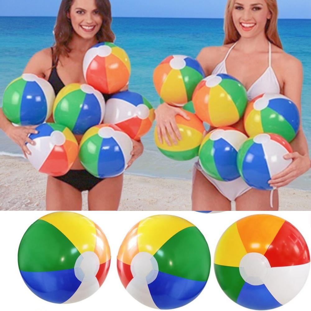 Colorful Inflatable Beach Ball Swimming Pool Party Water Game Beach Sports Fun Toy For Kids Adults Summer Outdoor Play Shower
