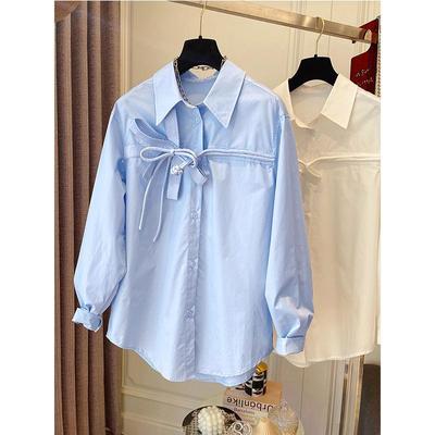 Shirts Women Loose Vintage Office Ladies Solid Casual Spring Korean Style Temperament Chic Fashion Long Sleeve Shirt