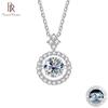 Trendy 1CT 6.5MM VVS D Color Moissanite Diamond Necklace S925 Sterling Silver Beating Heart Pendant Clavicle Chain