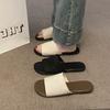 Flat bottom retro casual one-word slippers women's summer wear new seaside vacation beach cool slippers