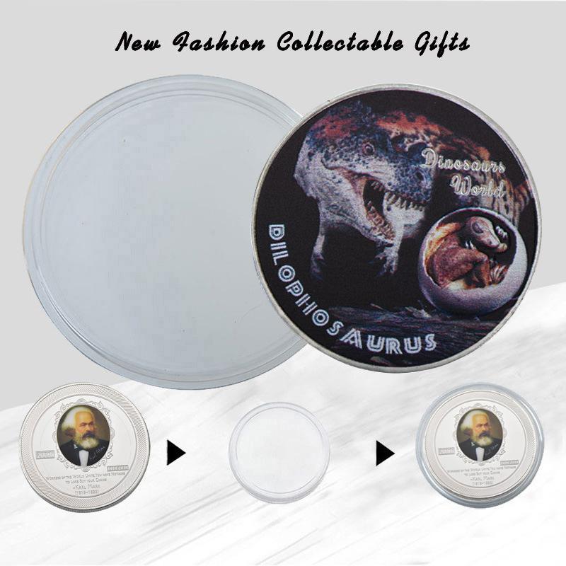 Monete Metalliche Commemorative Collezione Dinosauri, Intorno, Gioca con Medaglie Commemorative, Monete Attrazione Turistica