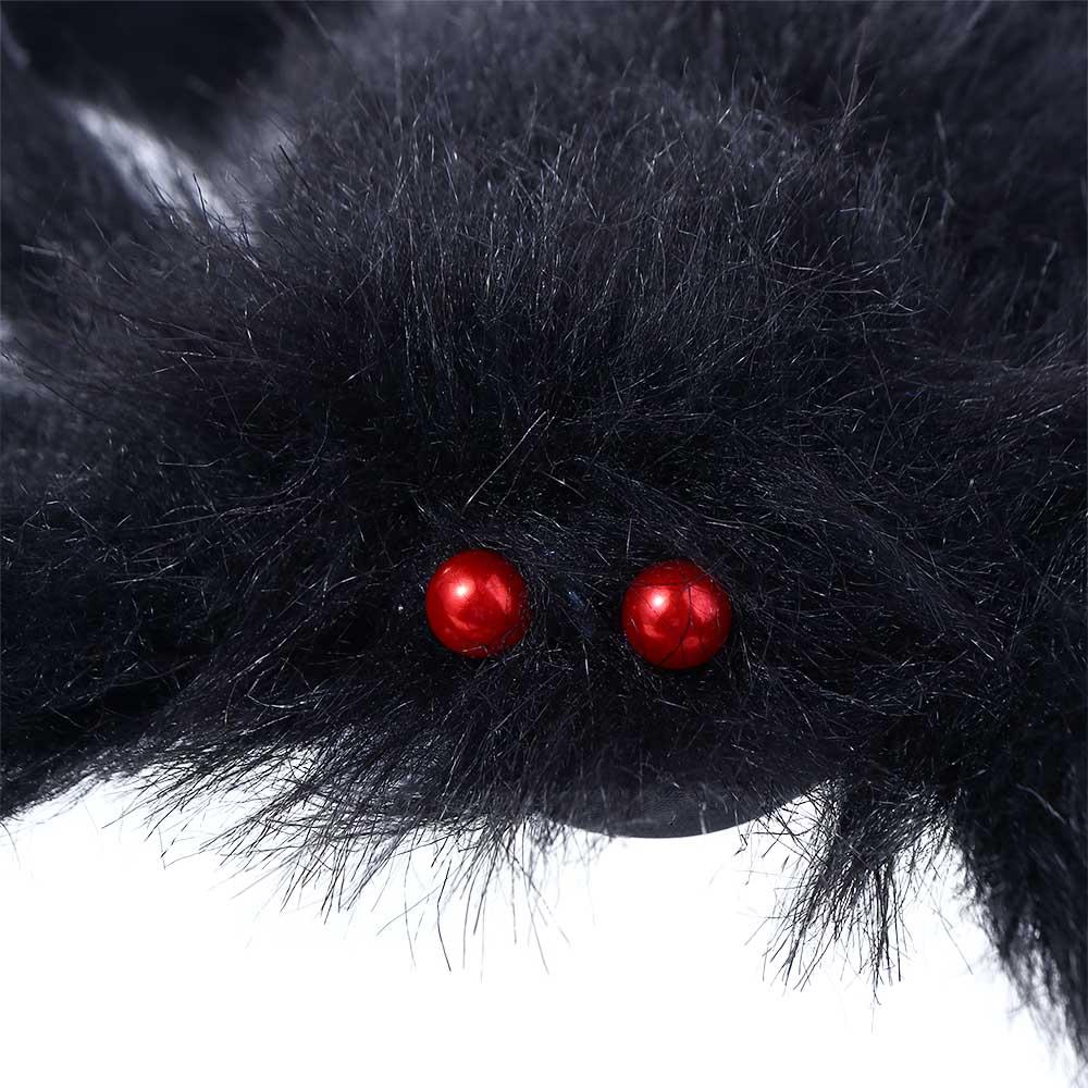 Halloween DIY Ornament Black Plush Spider Artificial Spider Horror Giant Spider Haunted House Decor