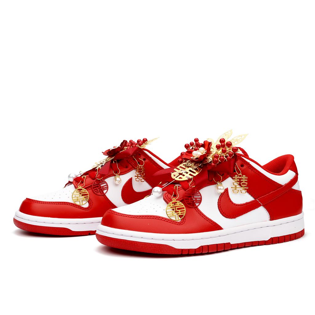 Nike Dunk Heart To Heart Non slip Lightweight Low top Skateboard Shoes Women's Red FB9109-119(Team900-)