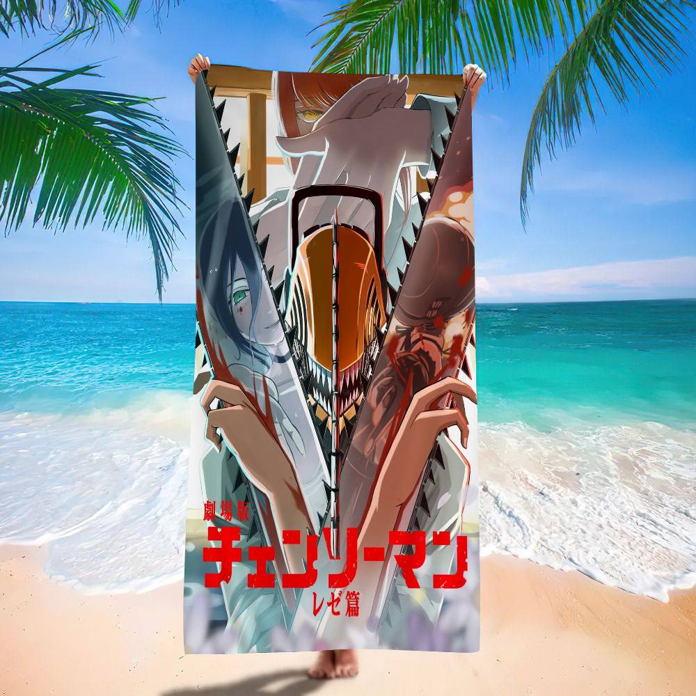 C-Chainsaw M-Man Microfiber Printed Beach Towel Mountain Climbing Yoga Beach Swimming Running Absorbent Soft Towel