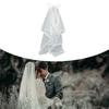 Bridal Sheer Veil Women Layered Tulle Long Bachelorette Party Wedding Veil with Vine Brim&Bowknot for Wedding Party