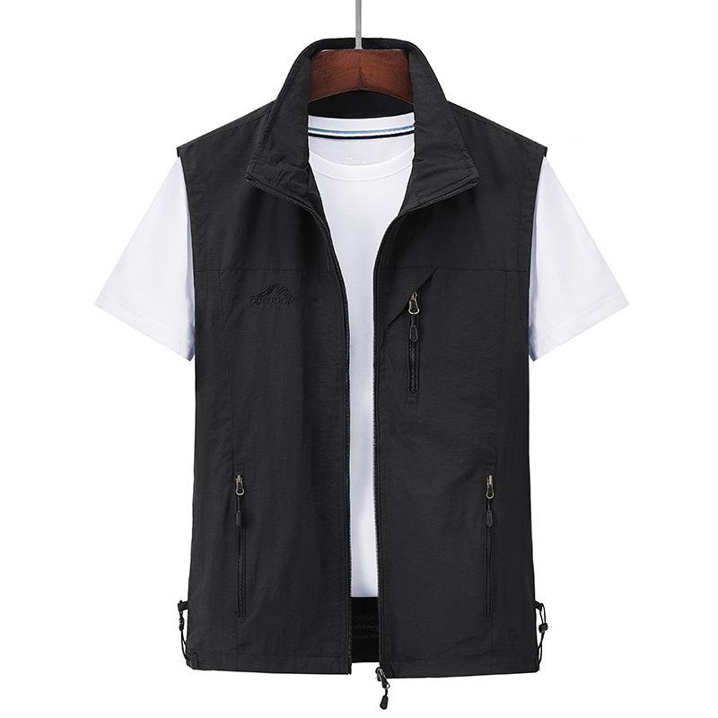 Men's Plus Size 2026 Summer Outdoor Thin Mesh Vest with Multi-Pockets
