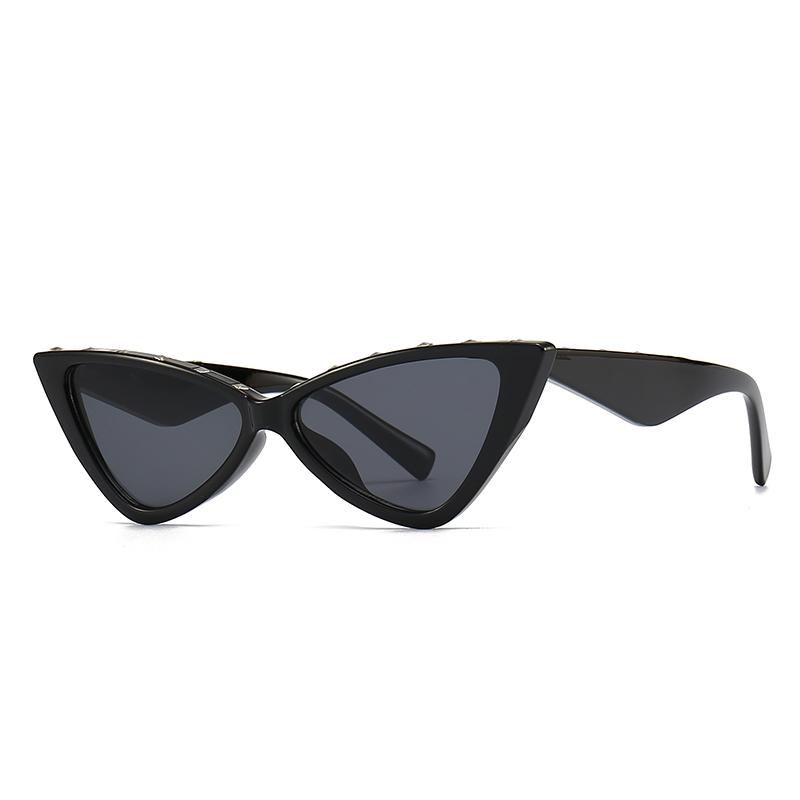 1038 Zebra Pattern Catwalk Sunglasses Women Narrow Model Street Style Cat Eye Fashion Trendy