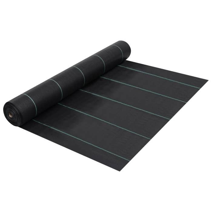VidaXL Weed Control Fabric Black 1x25 M PP