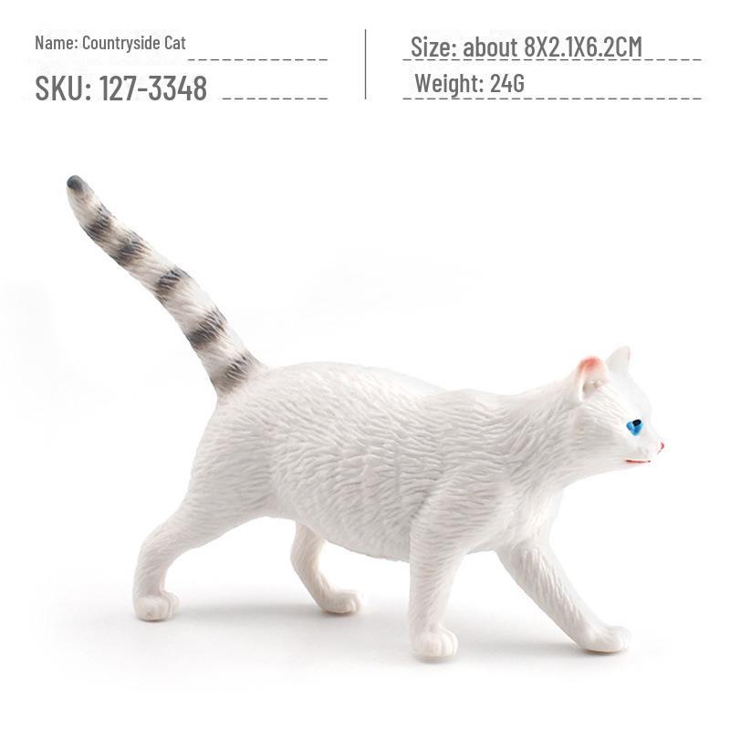 Seashell Cat Figurine: Realistic Kitten Toy Model