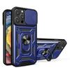 Shockproof Armor Case for iPhone 14 Pro Max Plus Windows Slide Camera Lens Protection Ring Stand Phone Cover for iPhone 14pro 14promax 14plus Cases