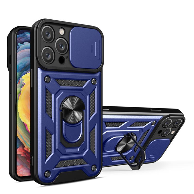 Shockproof Armor Case for iPhone 14 Pro Max Plus Windows Slide Camera Lens Protection Ring Stand Phone Cover for iPhone 14pro 14promax 14plus Cases