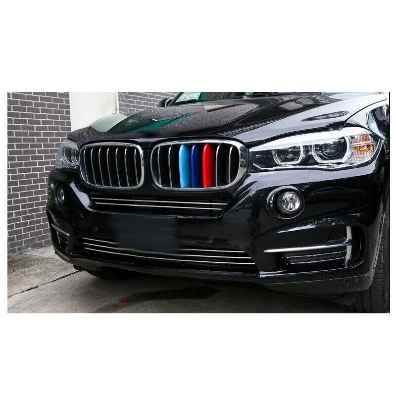 For BMW X6 F16 15-19 3-Color Front Center Mesh Grille Grill Strip Trim 3PCS