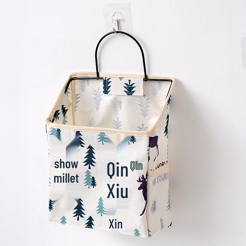 Wall-Mounted Cotton Linen Dormitory Storage Bag
