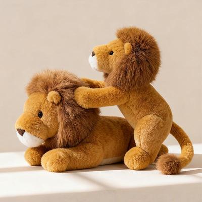 Peluche Leone: Cuscino Abbraccio per Bambini, Peluche Rassicurante, Cuscino Schiena per Bambine, Bambola di Stoffa Leone Riccia, Regalo di Compleanno