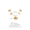 JINYOU 196 Summer Fine Chain Necklace Accessories 18K PVD Gold Plated Stainless Steel Sun Moon Pendant Necklace Jewelry