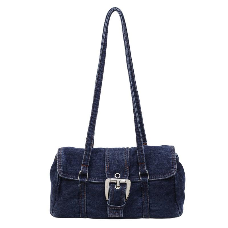 Fashion denim underarm bag women's 2025 new high-end niche commuting shoulder bag casual hand bag