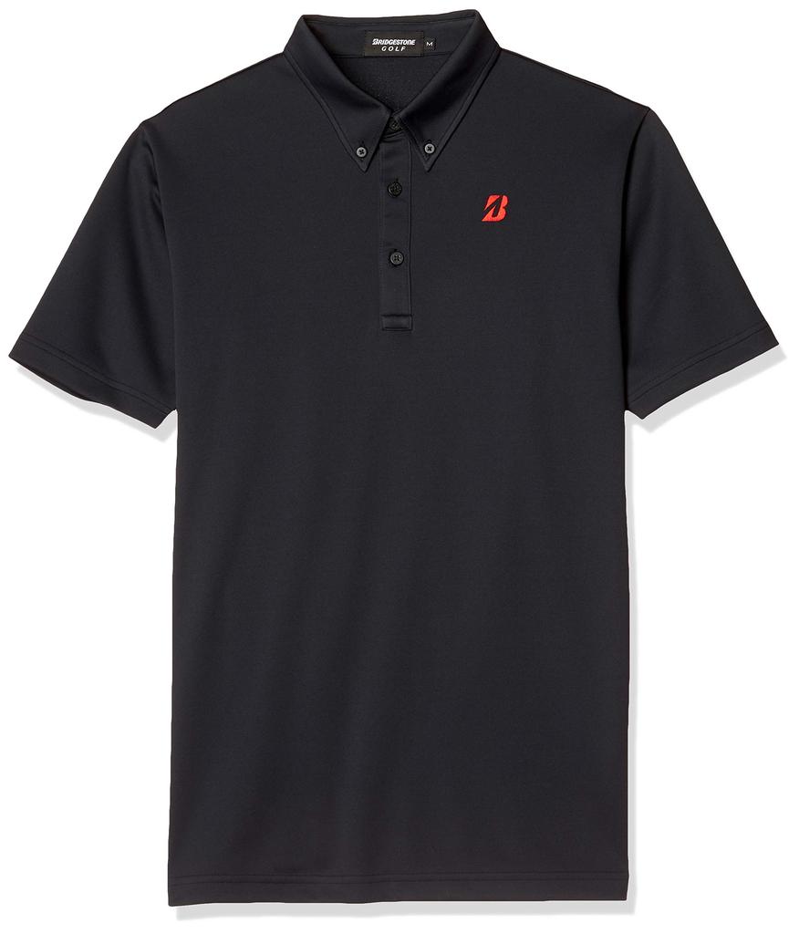 Bridgestone Golf TOUR B Short Sleeve Button-Down Shirt 50G02A Men's Black, Size L (Equivalent to Japanese Size L)