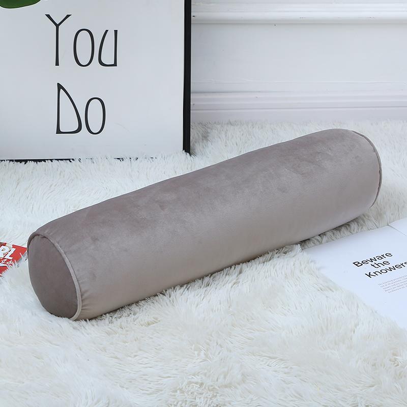 Soft Velvet Cylindrical Pillow Cover Round Bolster Long Cusion Pillow Case Neck Back Rest for Living Room Bed Sofa Decor