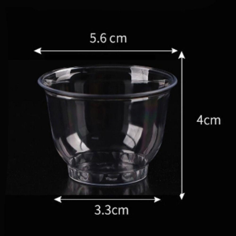 40pcs Disposable Shot Cup 60ml Kung Fu Tea Cup Mini Clear Plastic Tea Cup  Office