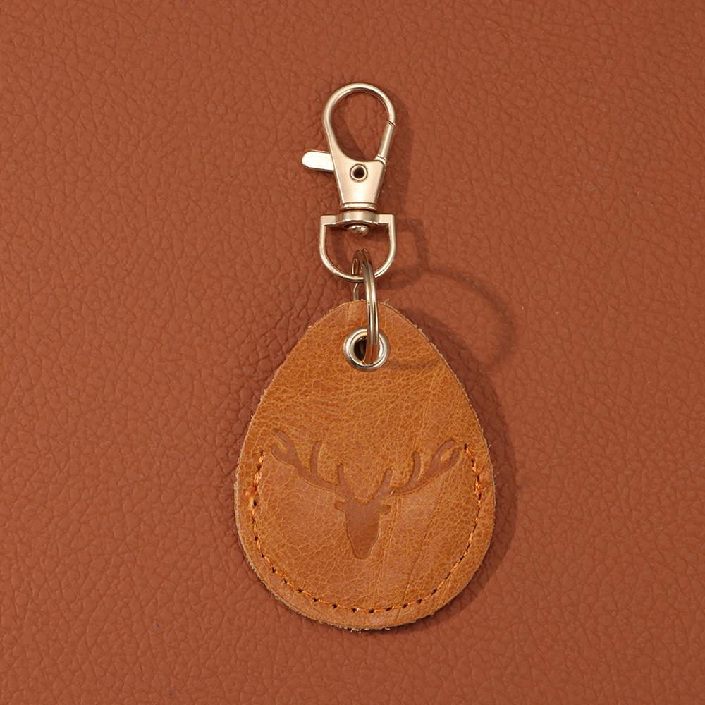 

Leather Access Card Case Anti-lost Fingerprint-proof Card Holder Keychain Accessories Anti-fall Access Card Bag Universal