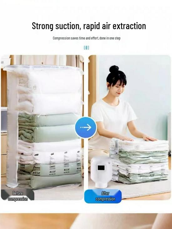 Electric Vacuum Compression Bags Universal Air Pump for Quilt and Clothing Storage