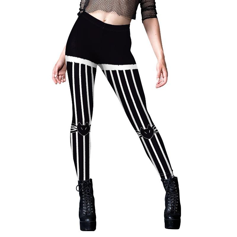 Women's Halloween Carnival Night Dark Pattern Printed Skinny Fitness Leggings Women's