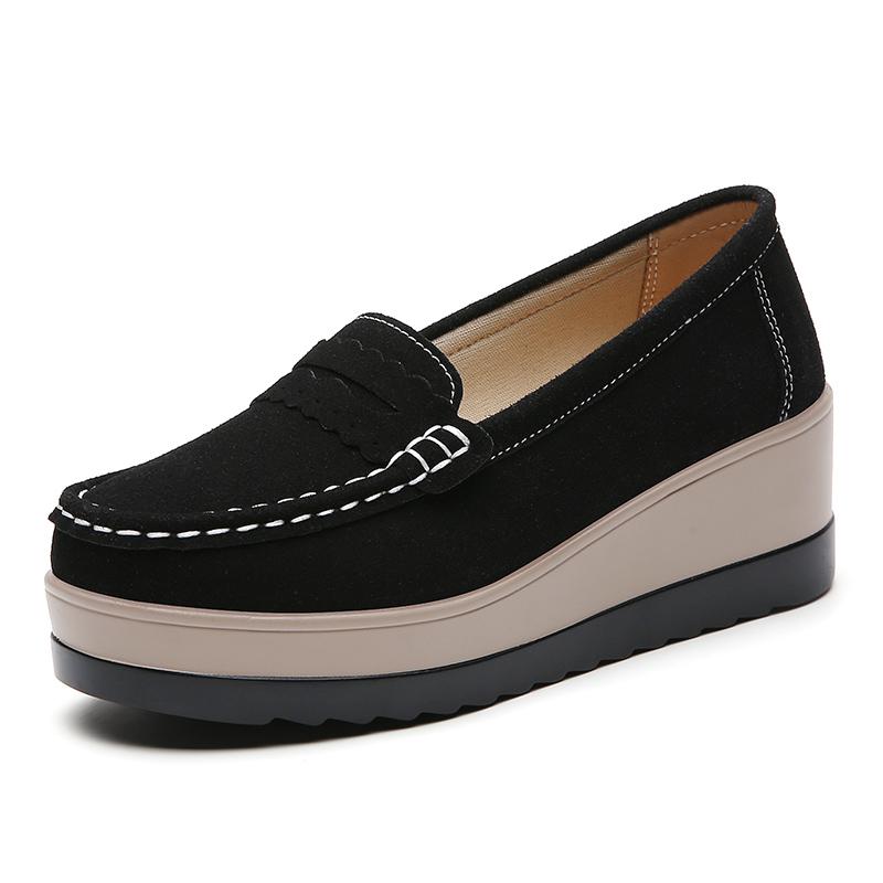 Dámské platformové mokasíny Lady Creepers Boty Silná podrážka Ležérní nazouvací Zvýšení výšky Nízké boty