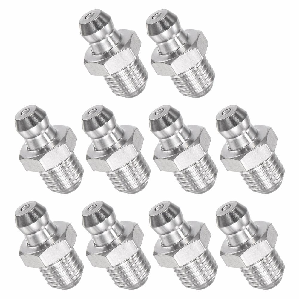 Stainless Steel Grease Fitting M8 X 1mm Thread 10 Pack for Hydraulic Systems Pneumatic Devices and Mechanical Assembly Lines