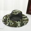 Breathable Wide Brim Bucket Hat With Drawstring, Sun Protection Windproof Mesh Camo Fishing Hiking Outdoor For Men