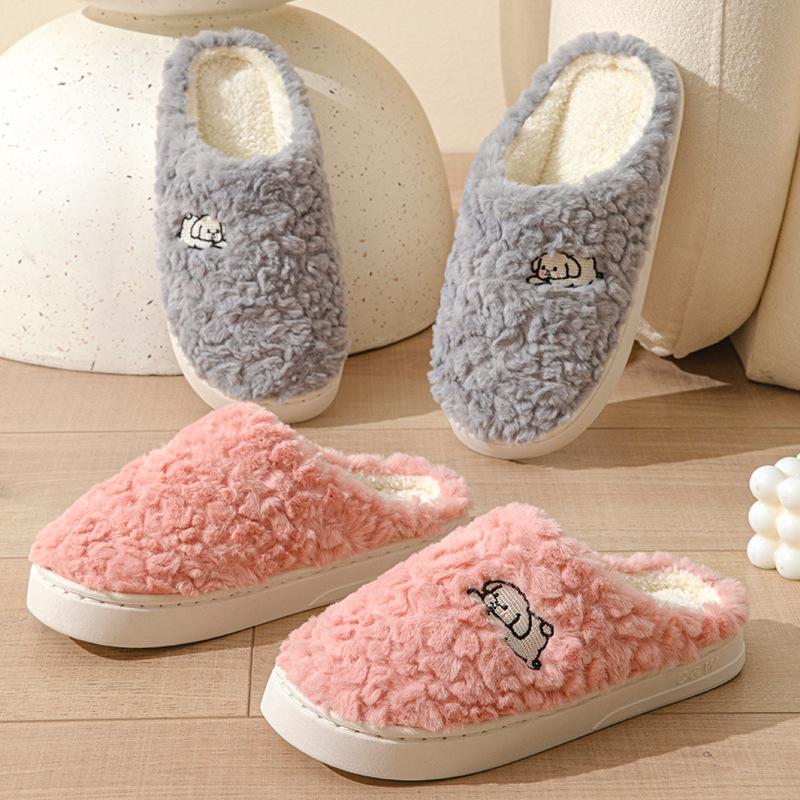 New Autumn and Winter Cotton Slippers Warm Mop Home Fleece Thickened Comfortable Thick Bottom Indoor and Outdoor Mop Non-slip