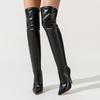 Fashion Eilyken Winter PU Leather Women Over-the-Knee Boots Fashion Pointed ToeThigh High Long Booties Stiletto Heels Shoes