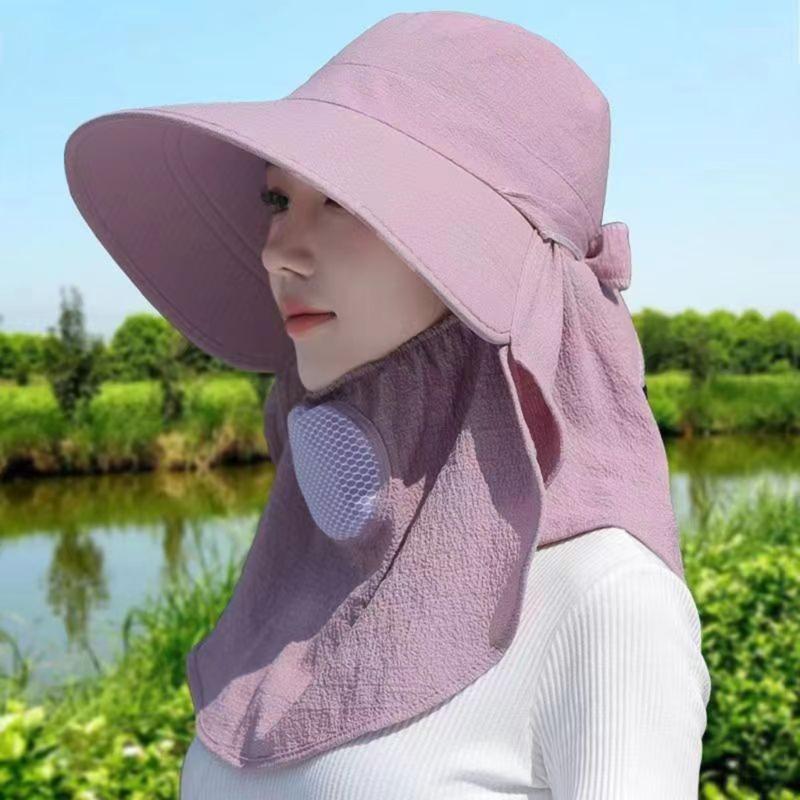 Moisture Wicking Ponytail Hat for Teens Adult Sunproof Holiday Hat with Face Cover Sun Hat Comfortable Cycling Hat