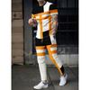 Simple Striped Printed Men's Casual Long Pants Set, Outdoor Street Fashion Trendy Men's Top And Casual Long Pants