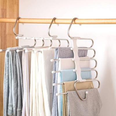 Pants Hangers 2 Pack Space Saving Metal Closet Organizer,Clothes Pants Hangers,Anti-Slip Design,Closet Organizers and Storage