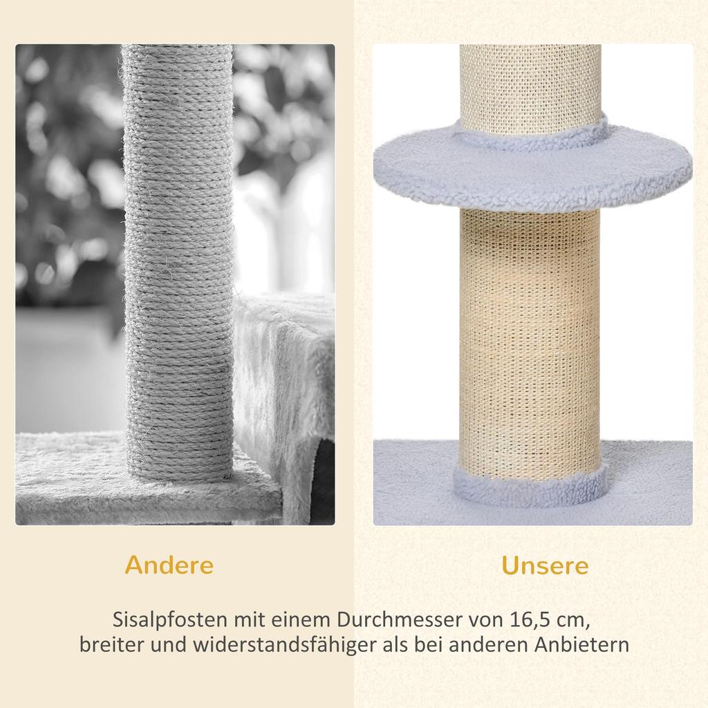 Cat Tree 91 cm Cat Tower with Sisal Posts, Platform, Cushion Multi-Level Cat Scratching Tree, Climbing Tree, for Medium-Sized Cats, Light Blue