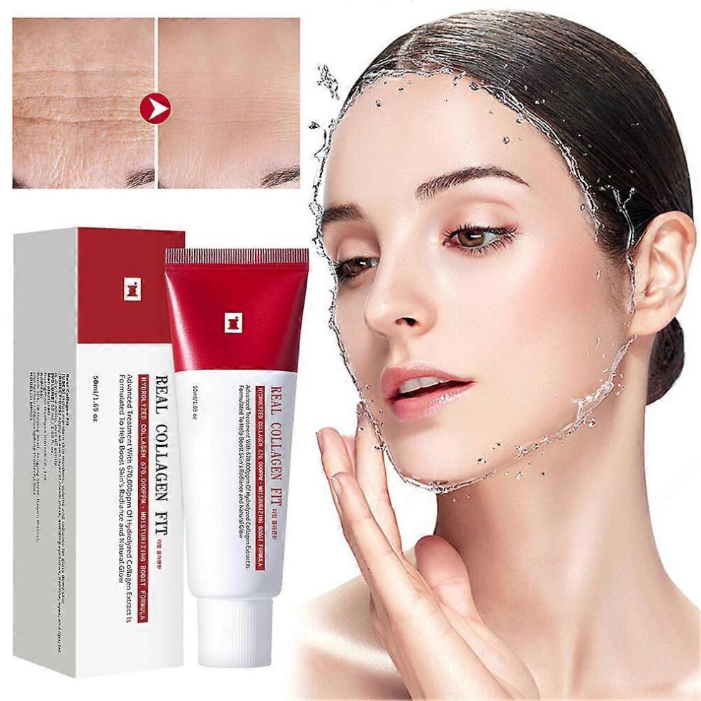 (3pcs) 50ml Real Collagen Fit Wrapping Mask, Peel-Off Facial Mask, Anti-Aging & Hydrating Face Mask for Hydration, Glow & Firming
