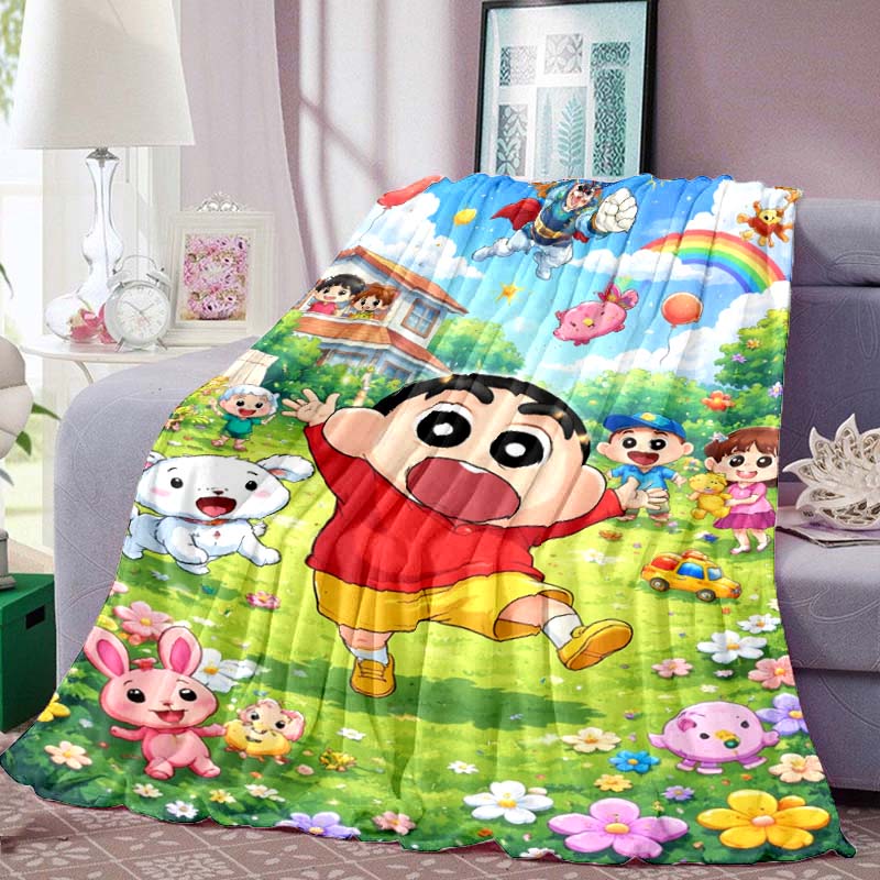 This Crayon Shin-chan Cartoon Blanket Is Made of Warm and Comfortable Flannel and Is Suitable for Bedrooms, Sofas, Beds, Chairs,