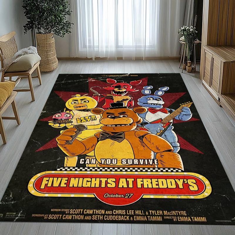 Horror Freddy F-FNAF Spiele Wohnzimmer Rutschfester Teppich Weicher Teppich für Schlafzimmer Kinderzimmer Spielzimmer Sofa, Heimdekoration Fußmatte Geschenk