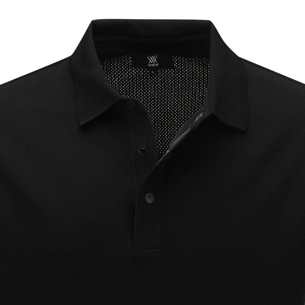 ANEW GOLF Men Logo Point Short Sleeve Sweater_Bk