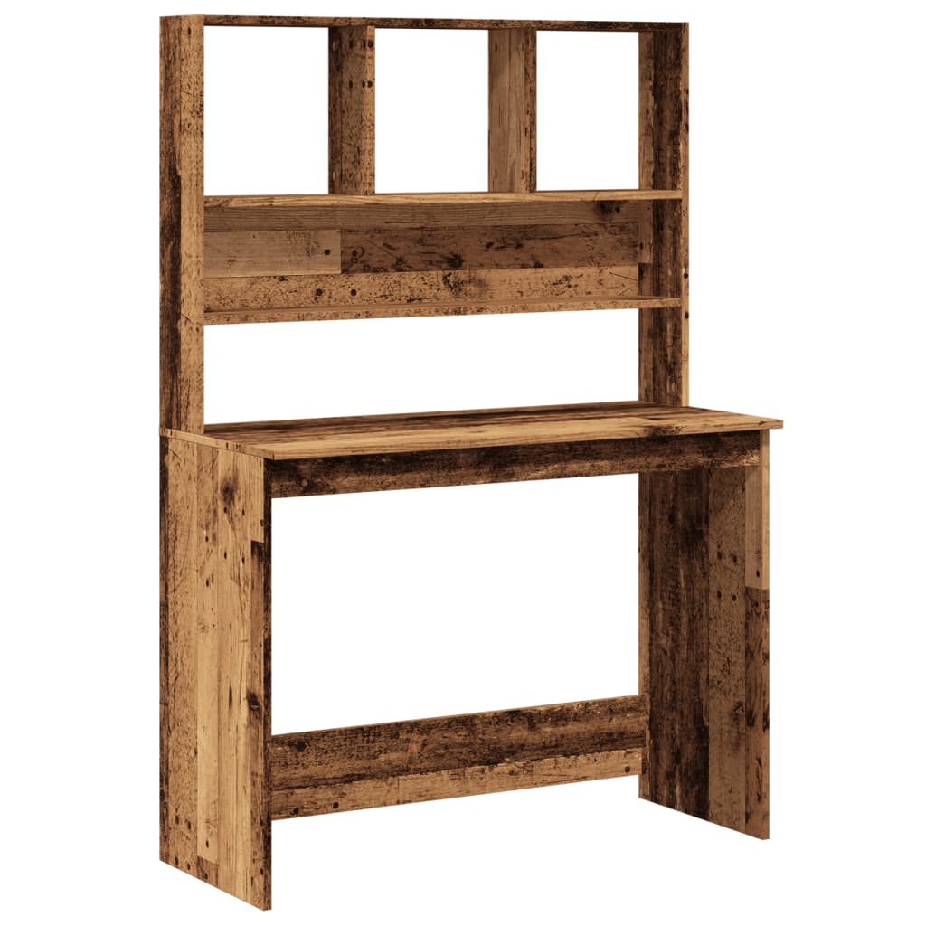Vidaxl Schreibtisch mit Regalen, Farbe Antikholz, 102X45X148 Cm