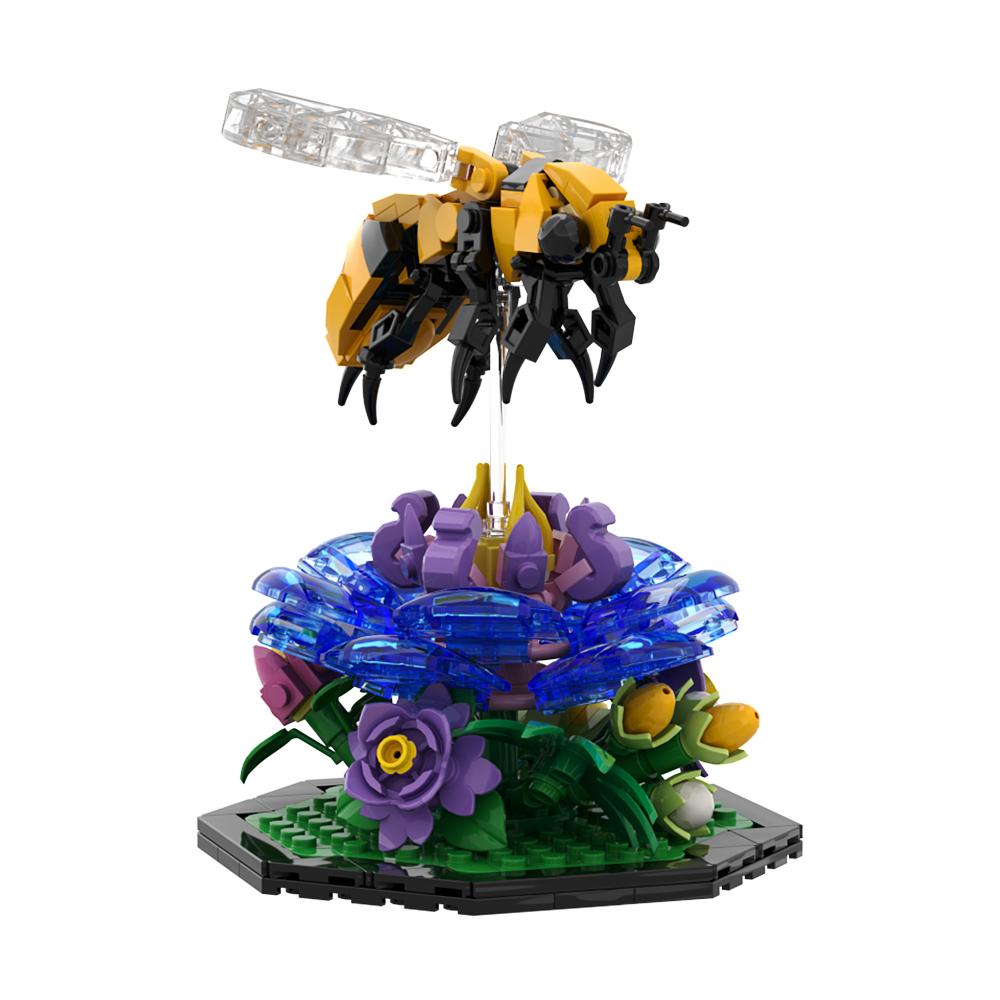 Gobricks MOC Honeybee Butterfly Dragonfly Bricks Cute Model Bee Garden DIY Building Blocks Set Educational Toys For Kids Gift