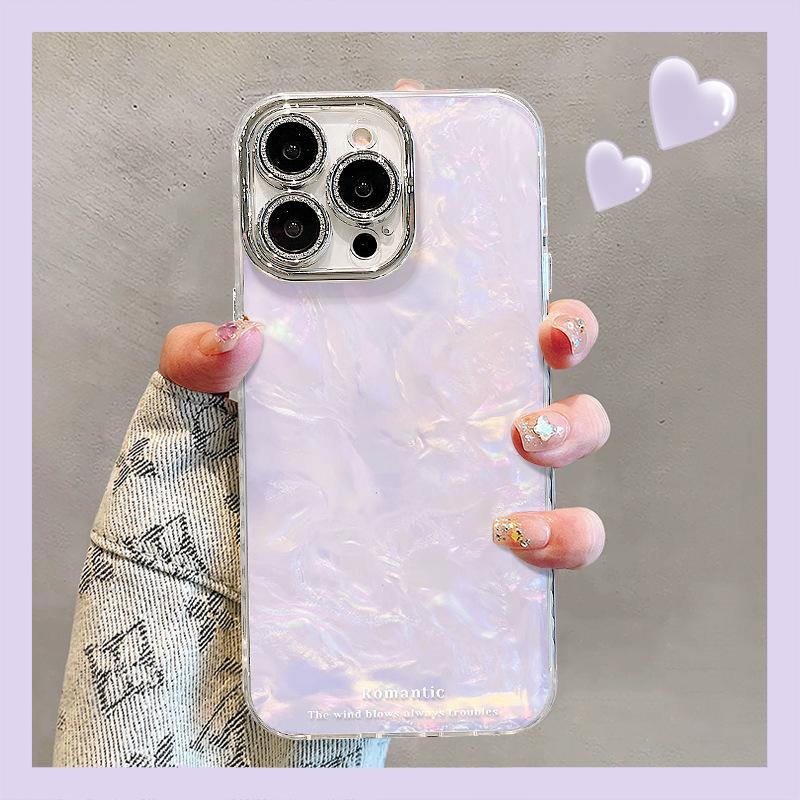Gradual change shell pattern for Apple 16promax mobile phone case 13 all-inclusive lens film 15 advanced sense 14 simple 11
