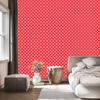 Red Dots Wallpaper with Coral Center for Living Room and Bedroom 50x1000