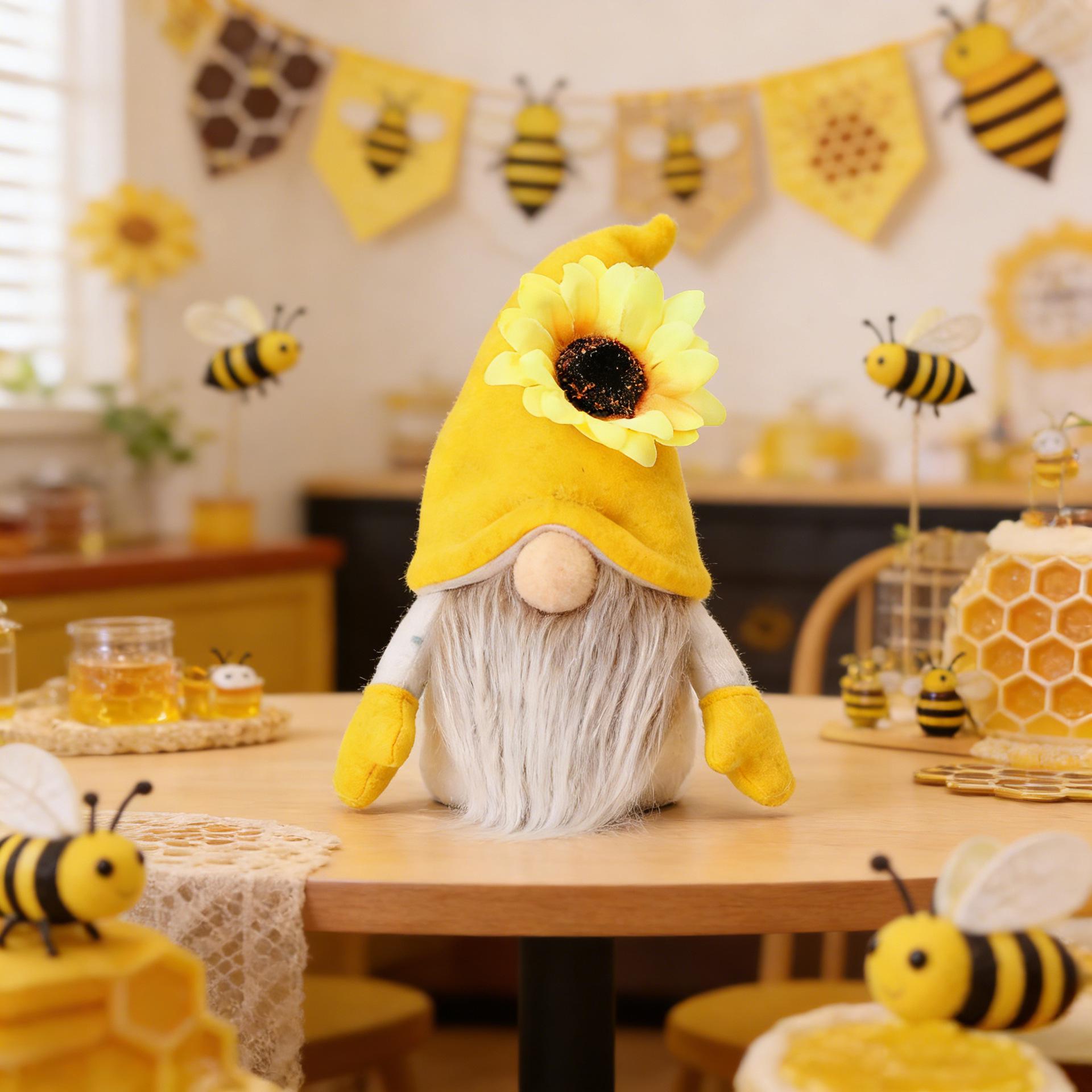 Harvest Honeybee Festival Doll: Sunflower Bee Faceless Toy Ornament