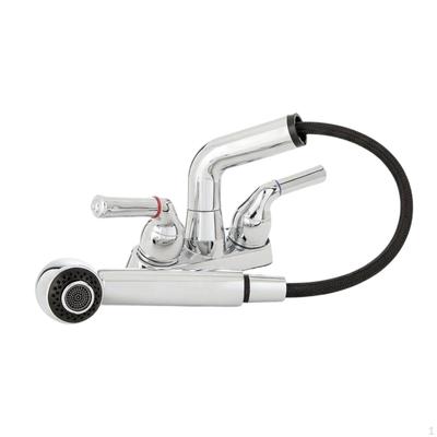 2 Handle Pullout Faucet 360Degree Rotation Spout RV Kitchen Removable Aerator Two