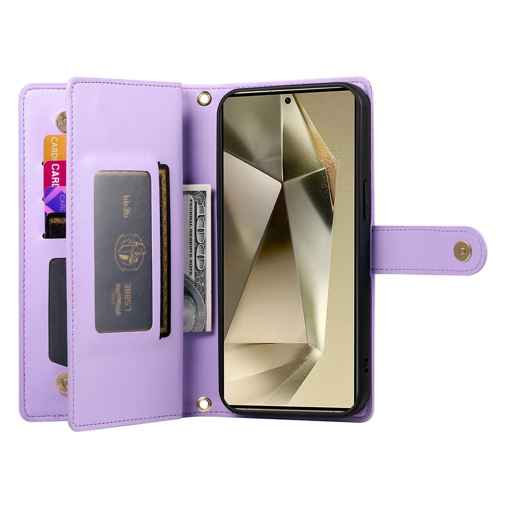 Crossbody Cards Solt Wallet Zipper Bag Leather Case For Samsung Galaxy S24 Ultra S23 Plus S22 A55 A35 A25 A15 A54 A24 Flip Cover