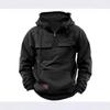 Men's Vintage Distressed Solid Color Hooded Sweatshirt - Long Sleeve Autumn/Winter Outerwear