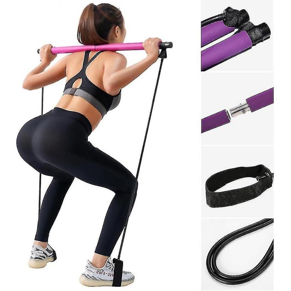 Pilates Sculpt Bar Kit, Pilates Gym Equipment, Pilates Bar Kit With Resistance Band Exercise Stick, Full Body Workout Exercise Pilates